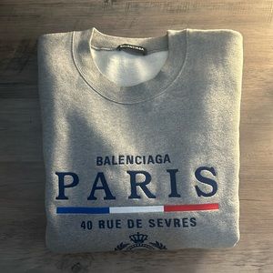 COPY - Balenciaga Paris Logo Sweatshirt In Grey (Size: Medium)